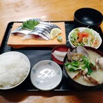 市場食堂 - シメサバ定食(貝汁変更)