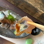 揖斐川丘苑 - お刺身　　模様が残ってます