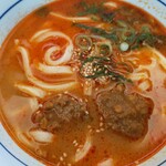 なか卯 - カレー坦々うどん、アップ