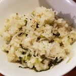 麺屋 六感堂 - しらすと野沢菜の炊込みご飯