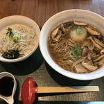 はなみずき - きのこたっぷりみぞれ蕎麦&ミニしらす丼