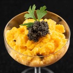 Luxurious scrambled eggs with caviar and truffles