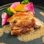 Tsukuba Akane chicken confit ~ French cuisine mustard sauce~