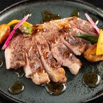 Low-temperature cooked Spanish pork shoulder loin Steak