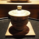 薪鳥新神戸 - 茶碗蒸し（百合根すり流し + べっこう餡）