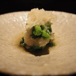 薪鳥新神戸 - 菜の花の鬼おろしのみぞれ和え（アップ）