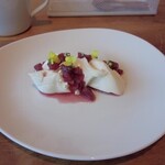 飲食店モーティヴ - パンナコッタ
固め、いちごのソース！最高