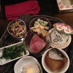 侘助 - 今回の6品と小鉢のご飯