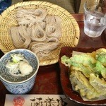 そば茶屋 極楽坊 - 野菜天ざる。