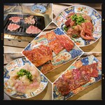 川崎 焼肉ホルモンたけ田 - 白コロ・ねぎタン・カシラ・上ハラミ ・上カルビ