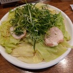 広島風冷しつけ麺・楽 - 野菜たっぷりの麺