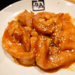 Yakiniku Gyuukaku - ピートロ味噌ダレ これを焦げ焦げにして食べるのが好き(個人の感想です)