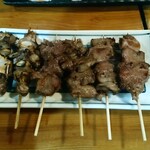 菊乃家本店 - なんこつ塩*2、はつ塩*2、タン塩*2