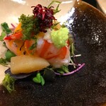 日本料理 滴水 - 寒鰆と車海老と数の子の自家製塩麹和え
