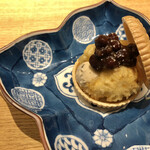 天ぷら成 - トリュフアイスと小豆と百合根の天ぷらの最中　うまし！