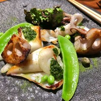 TACUBO - 槍烏賊とプチヴェール　蓮根　インゲン　バジリコソース