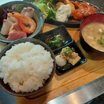 笑うだるま - だるまお刺身御膳。1200円