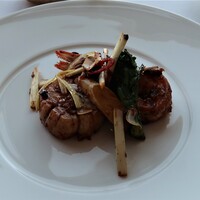 広東料理 センス - 車海老と帆立貝 季節野菜のブラックビーンソース炒め