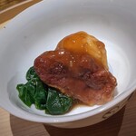 温石 - 真鴨　馬鈴薯餅の治部煮。鴨らしい味わいに、優しい芋餅が良き♡