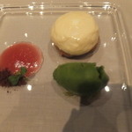 アルカナイズ - デザート：小松菜のシャーベットが珍しい