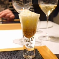 HAGI - あん肝　シェリー・ビネガーのジュレ オレンジの泡