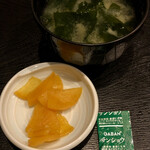 Hakata fukuya - 味噌汁と漬物付き
