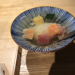 俺の魚を食ってみろ!! - 出汁をかけてお茶漬けにしたところ。