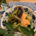 はらまさ - 赤貝とゼンマイの酢味噌和え