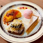 ホテル アドリアーナ - シェフおまかせケーキ3種＋アイスクリーム盛り合わせ