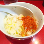 ラーメン二郎 - 待ってる間にカスタマイズ♪