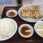 ぎょうざの満洲 - ダブル餃子定食ライス大（740円）