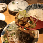 Washoku Izakaya Uokichi Torikichi - 煮豆腐をご飯に乗せて♪