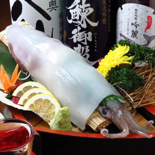 A dish that shows the skill of the craftsman★Enjoy the gorgeous sashimi of the whole squid
