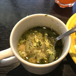 スペインバルALBA - 飲み放題のスープ。結構具沢山！