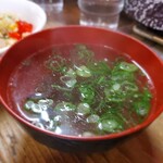 丸太小屋 - 焼き飯のスープ。