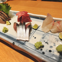 並木橋なかむら - お造りのサワラ、メジマグロ、シメサバ、鯛