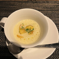 ザ　ジュエルズ - インカの目覚めのポタージュ。美味しいですよ。うえにのってるチップスがgood