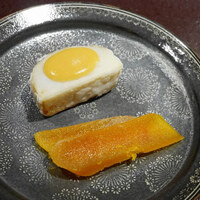 馳走 啐啄一十  - 「素揚げ海老芋(徳島)の柚子味噌載せ」
                    「唐墨(2年熟成)」