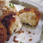 とんかつ ひのや - カニクリームコロッケ定食850円