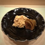 鮨桂太 - あん肝、奈良漬（西瓜・胡瓜）