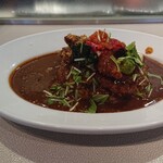 太陽カレー - 有機野菜と三元豚のロースカツカレーとエビフライ