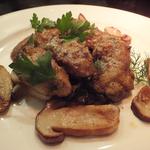 レ・フルシェット - 「牡蠣のムニエル　ポルチーニ茸と秋のきのこ」 ：添えられているのは、
                                ポルチーニ・シメジ・マッシュルーム・エリンギ・舞茸♪
                                