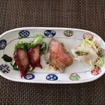 広味坊 - 前菜盛合せ（ローストビーフ、刺身サラダ、イベリコ焼豚）1,620円