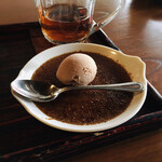 蘇山荘 - 牛蒡のクレームブリュレ＆ショコラアイス