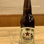 立飲みいこい - 瓶ビール大瓶（サッポロビール） ¥450