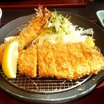 かつ治 - お楽しみランチ ロースカツ+エビフライ￥846