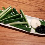 Chilled cucumber and rock seaweed mayonnaise