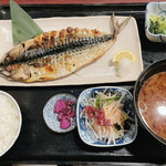 まるさ水産 - 特大トロサバ塩焼き定食