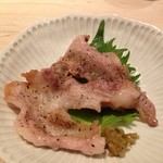 くろぎ - 梅山豚、柚子胡椒添え