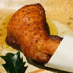 おみ乃 - ・手羽先（百合根と餅米）菜の花添え1